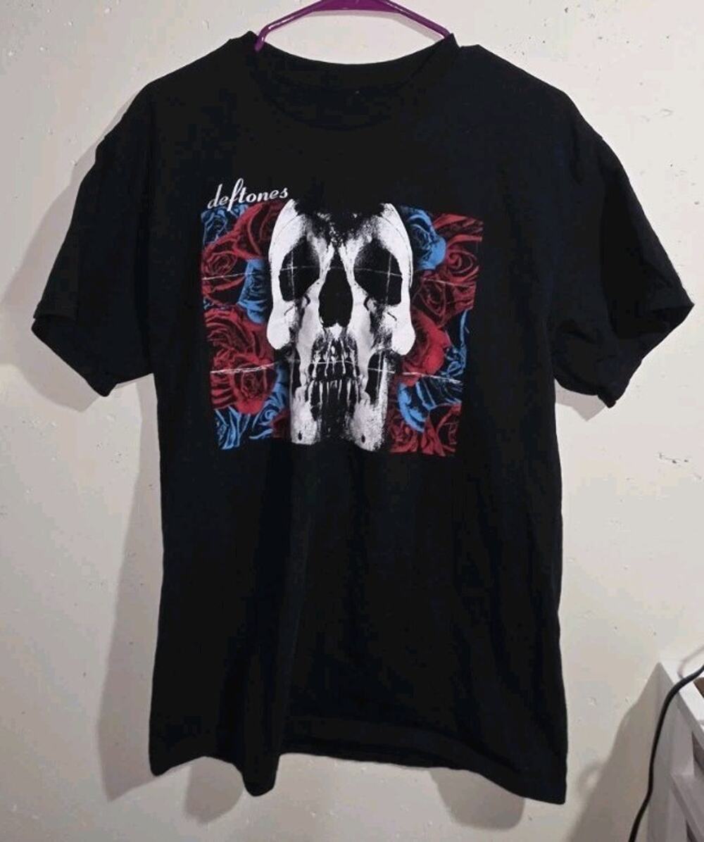 Deftones Skull Graphic T-Shirt Men’s Large Black Official Band Tee Rock Metal
